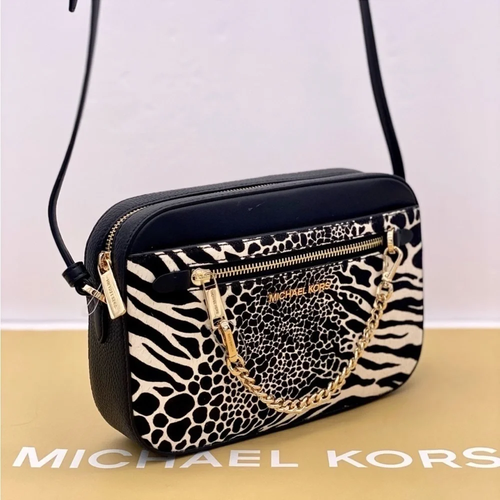 Michael Kors EW Zip Chain Crossbody Bag Black